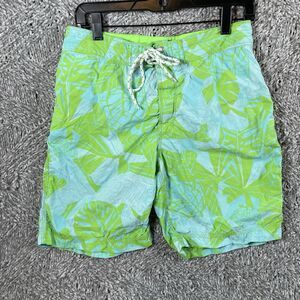 Lilly Pulitzer Surfer Trunk Shorts Men's Size 30 Floral Blue Green Summer Beach
